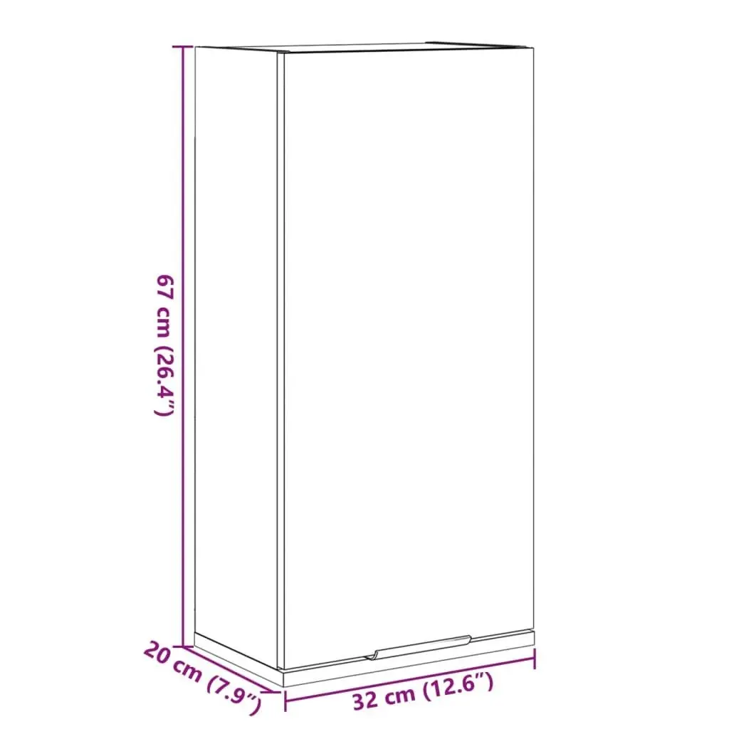 Wall-mounted Bathroom Cabinet Sonoma Oak 32x20x67 cm 849654