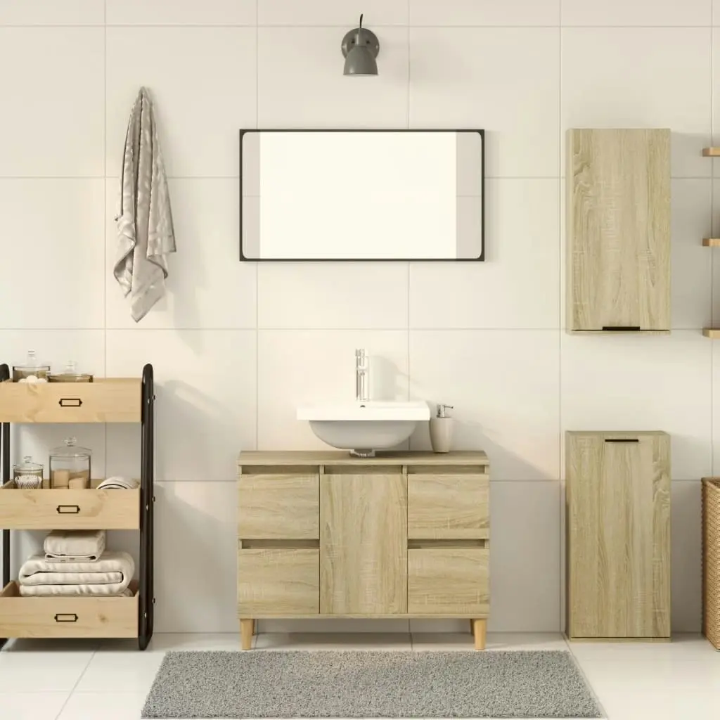 Wall-mounted Bathroom Cabinet Sonoma Oak 32x20x67 cm 849654