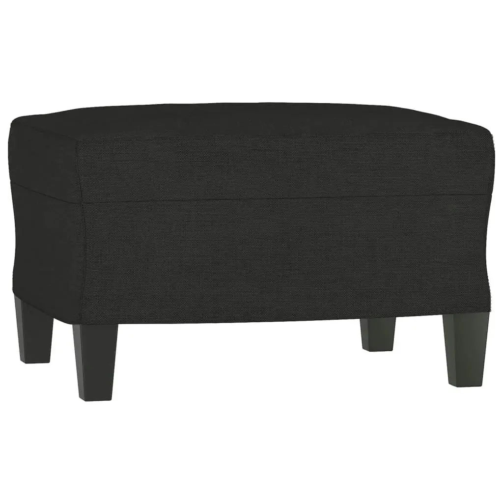 3-Seater Sofa with Footstool Black 180 cm Fabric 3201041