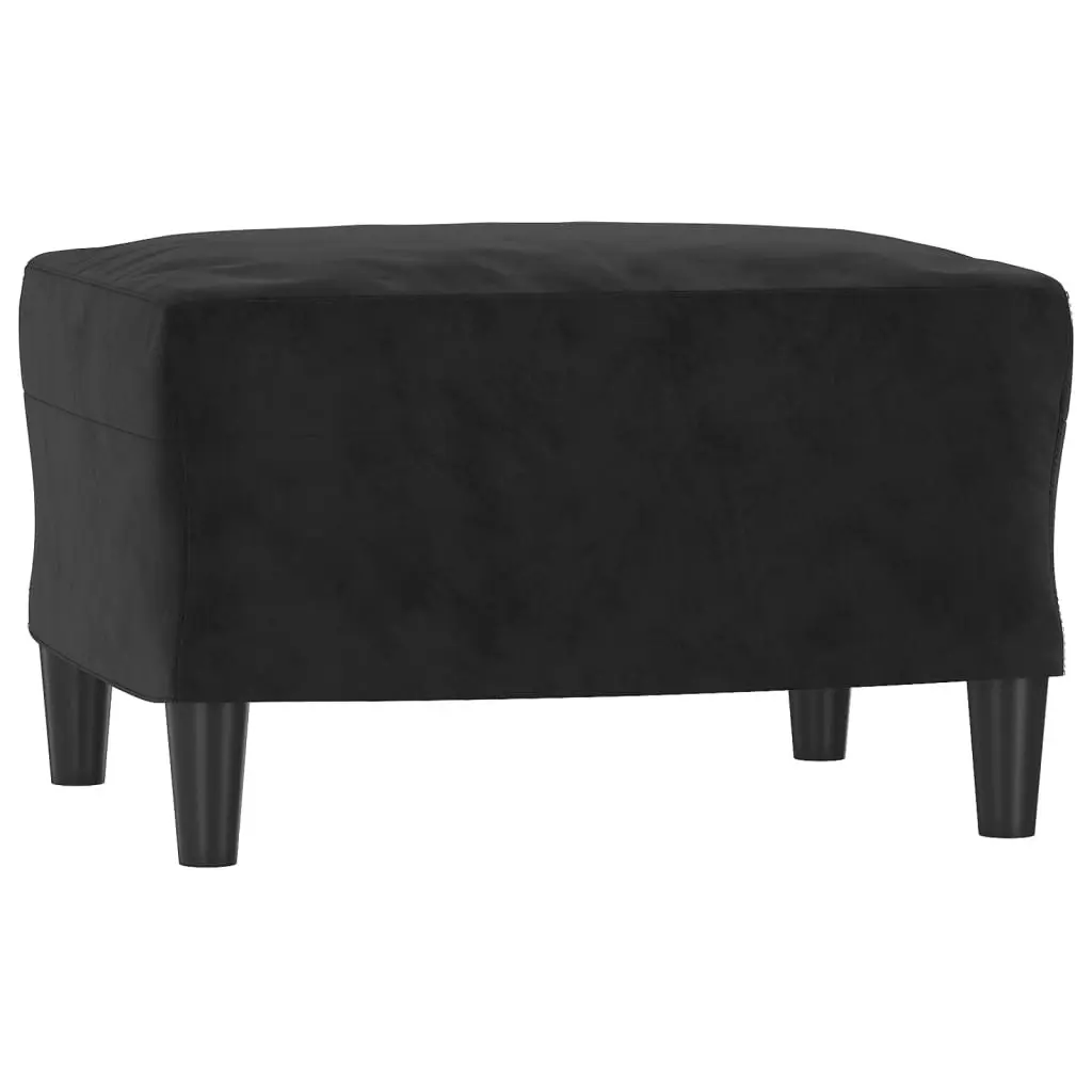 3-Seater Sofa with Footstool Black 180 cm Velvet 3201060