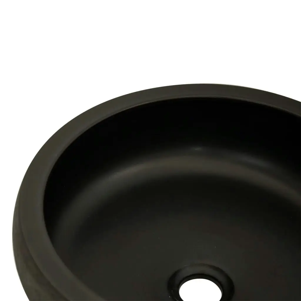 Countertop Basin Black and Brown Round Î¦41x14 cm Ceramic 155060