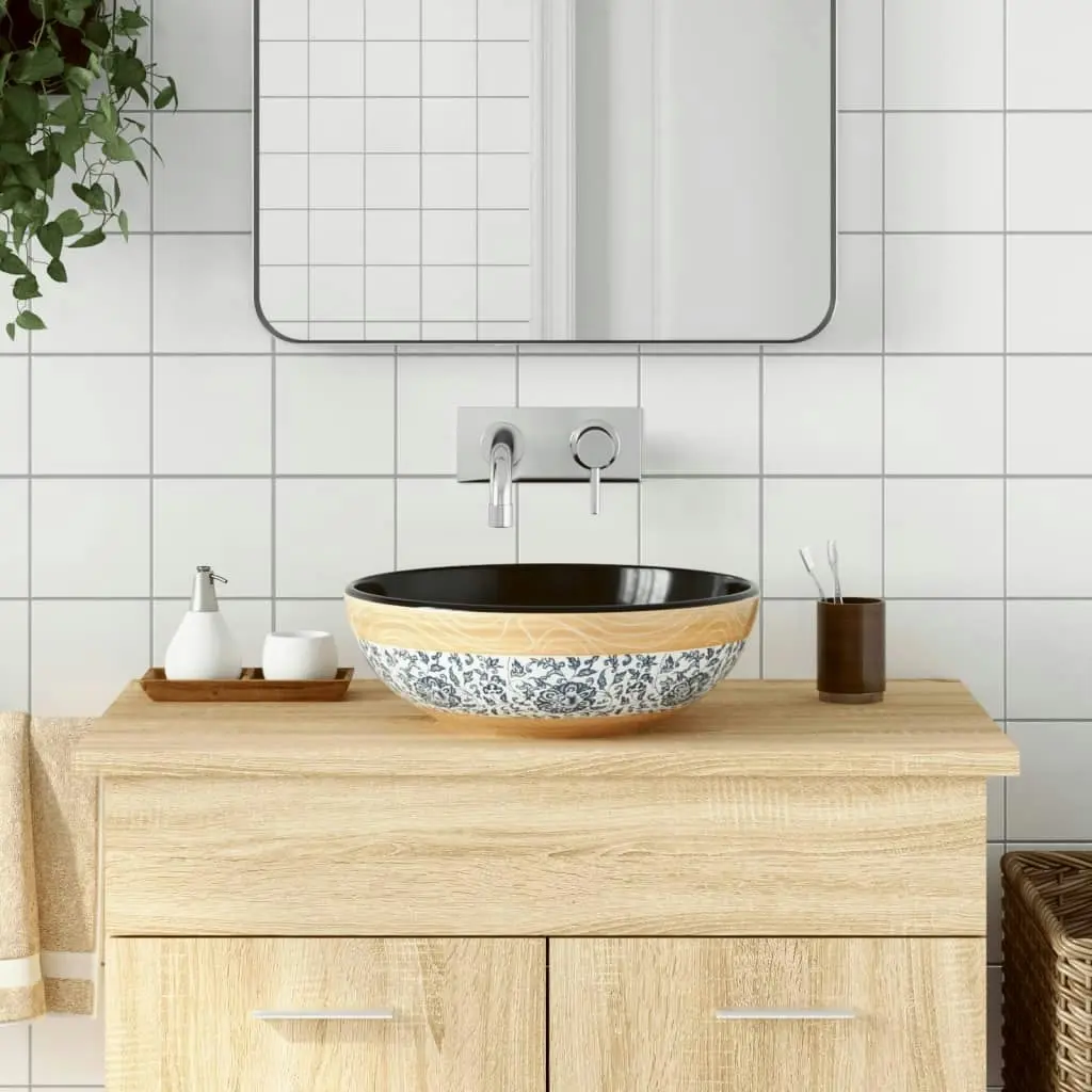 Countertop Basin Multicolour Round Φ41x14 cm Ceramic 155056