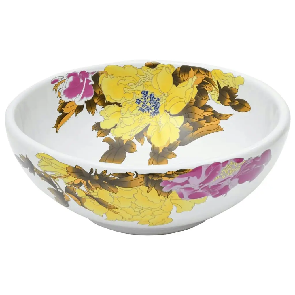 Countertop Basin Multicolour Round Î¦41x14 cm Ceramic 155054