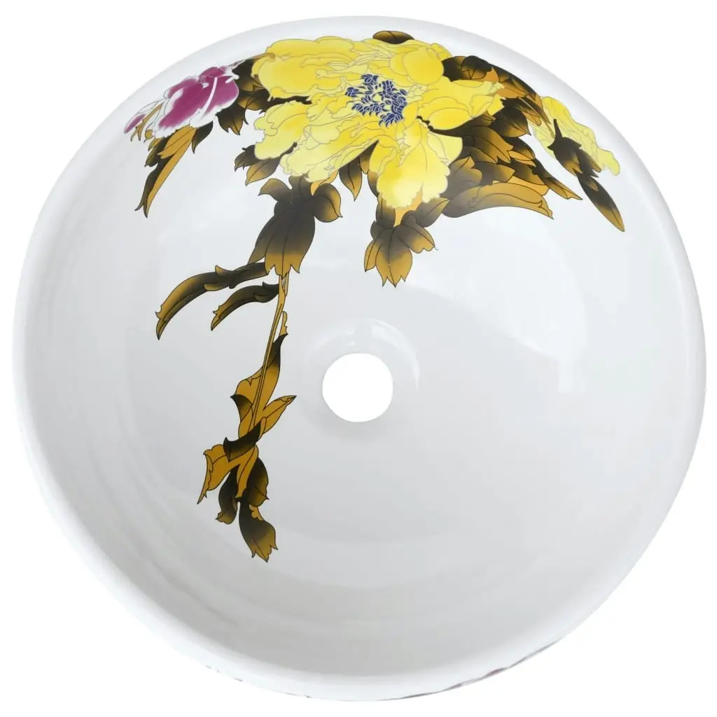 Countertop Basin Multicolour Round Î¦41x14 cm Ceramic 155054