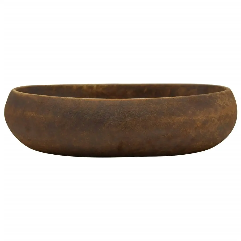 Countertop Basin Brown Oval 59x40x15 cm Ceramic 155084