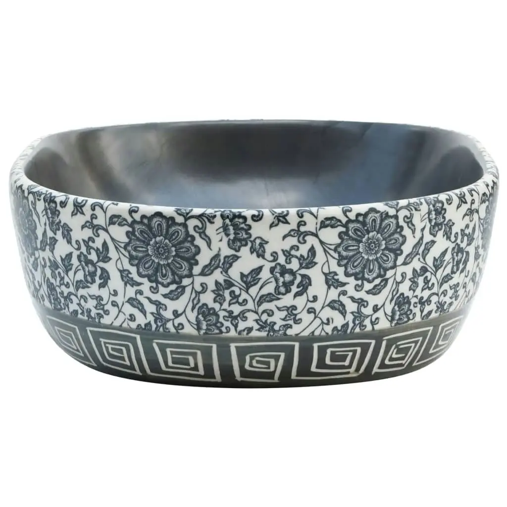 Countertop Basin Black and Blue Oval 47x33x13 cm Ceramic 155070