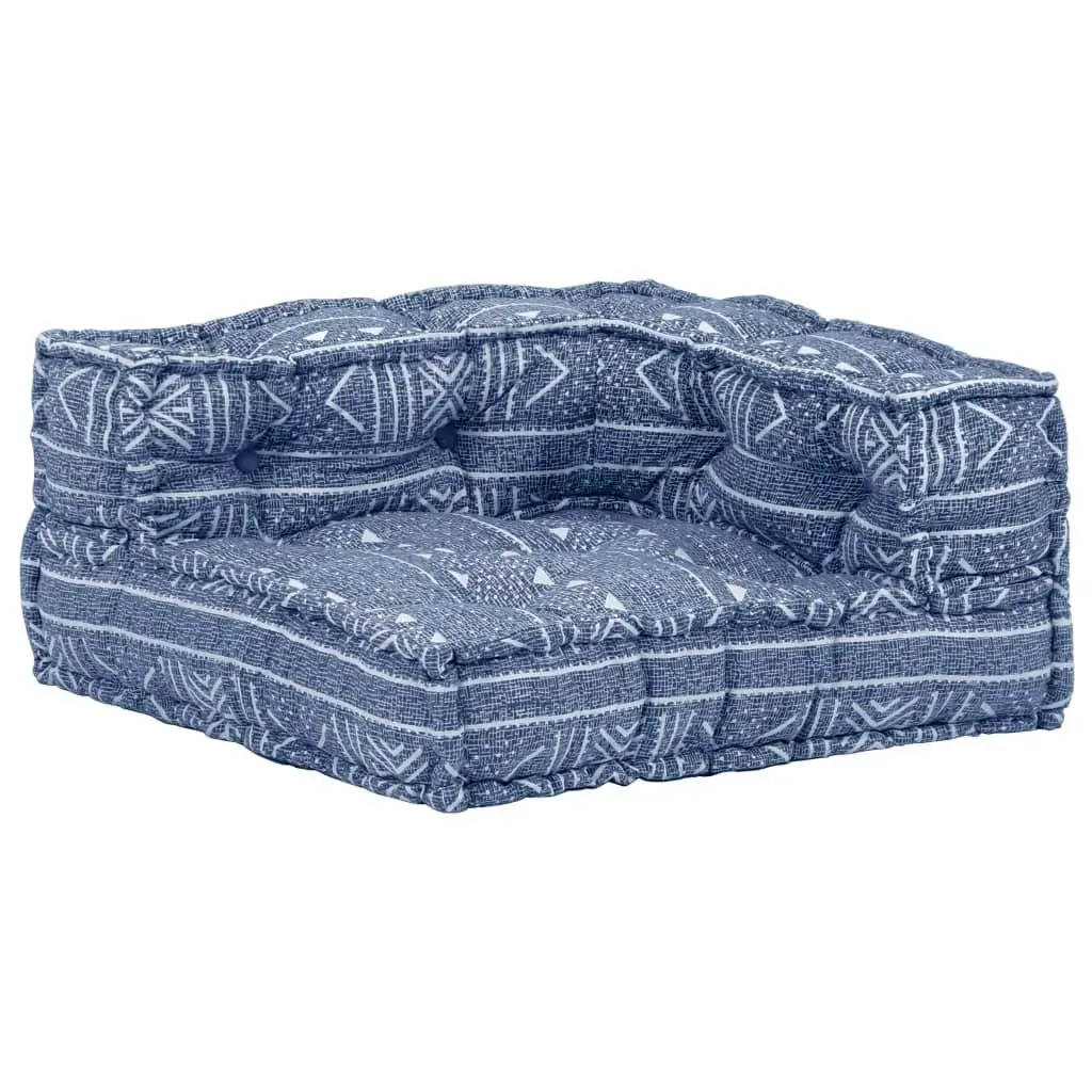 2-Seater Modular Pouffe Indigo Fabric 249408