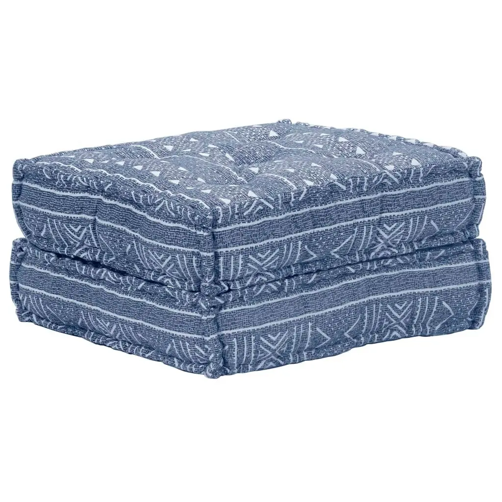 2-Seater Modular Pouffe Indigo Fabric 249408