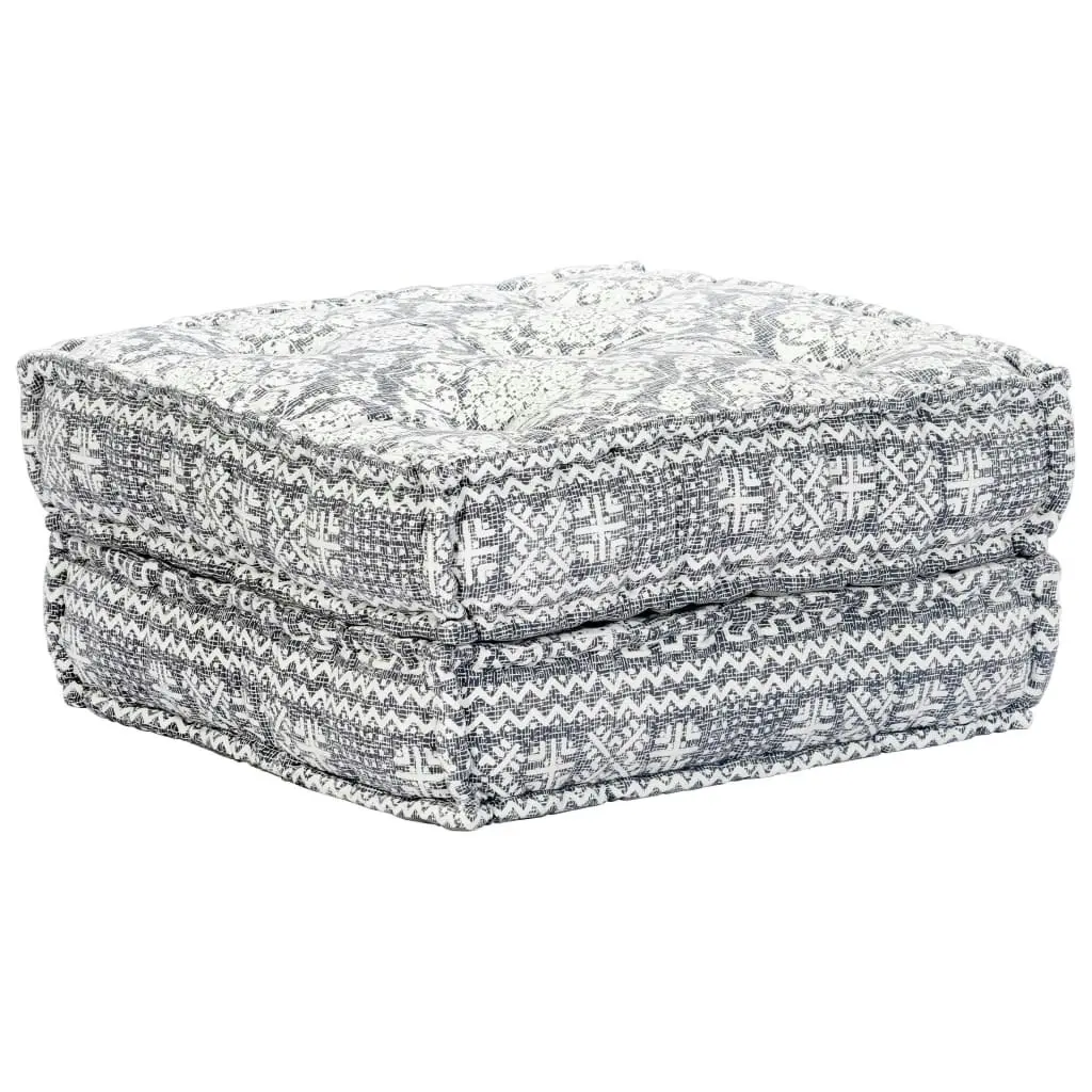 2-Seater Modular Pouffe Light Grey Fabric 249402