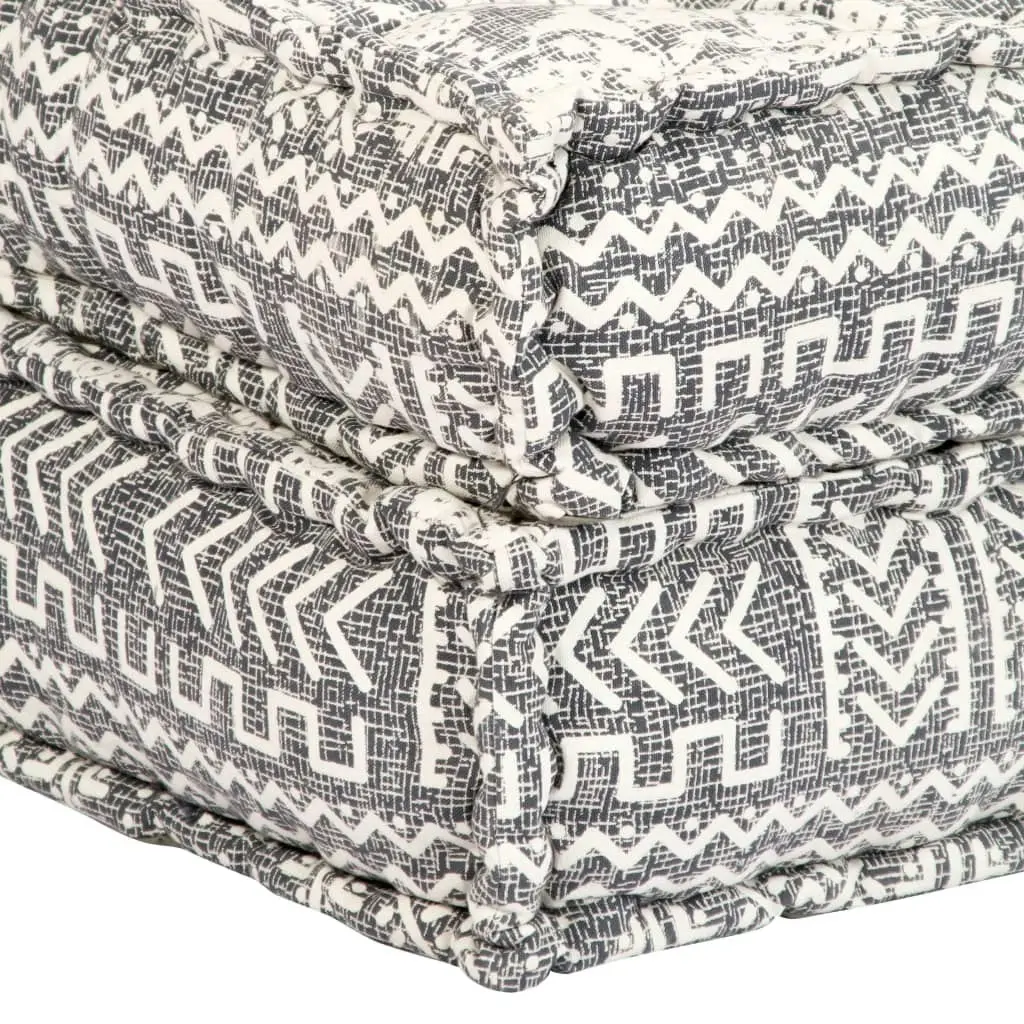 4-Seater Modular Pouffe Light Grey Fabric 249404