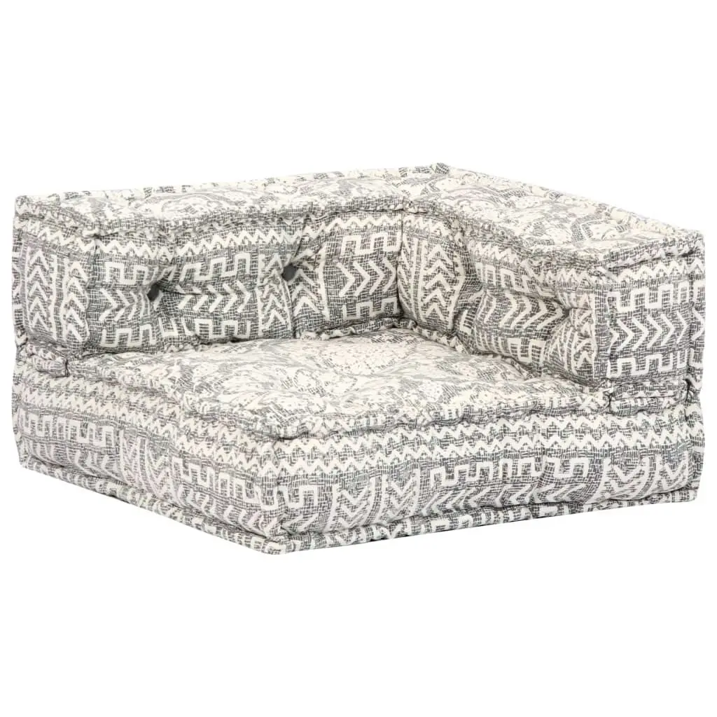 4-Seater Modular Pouffe Light Grey Fabric 249404