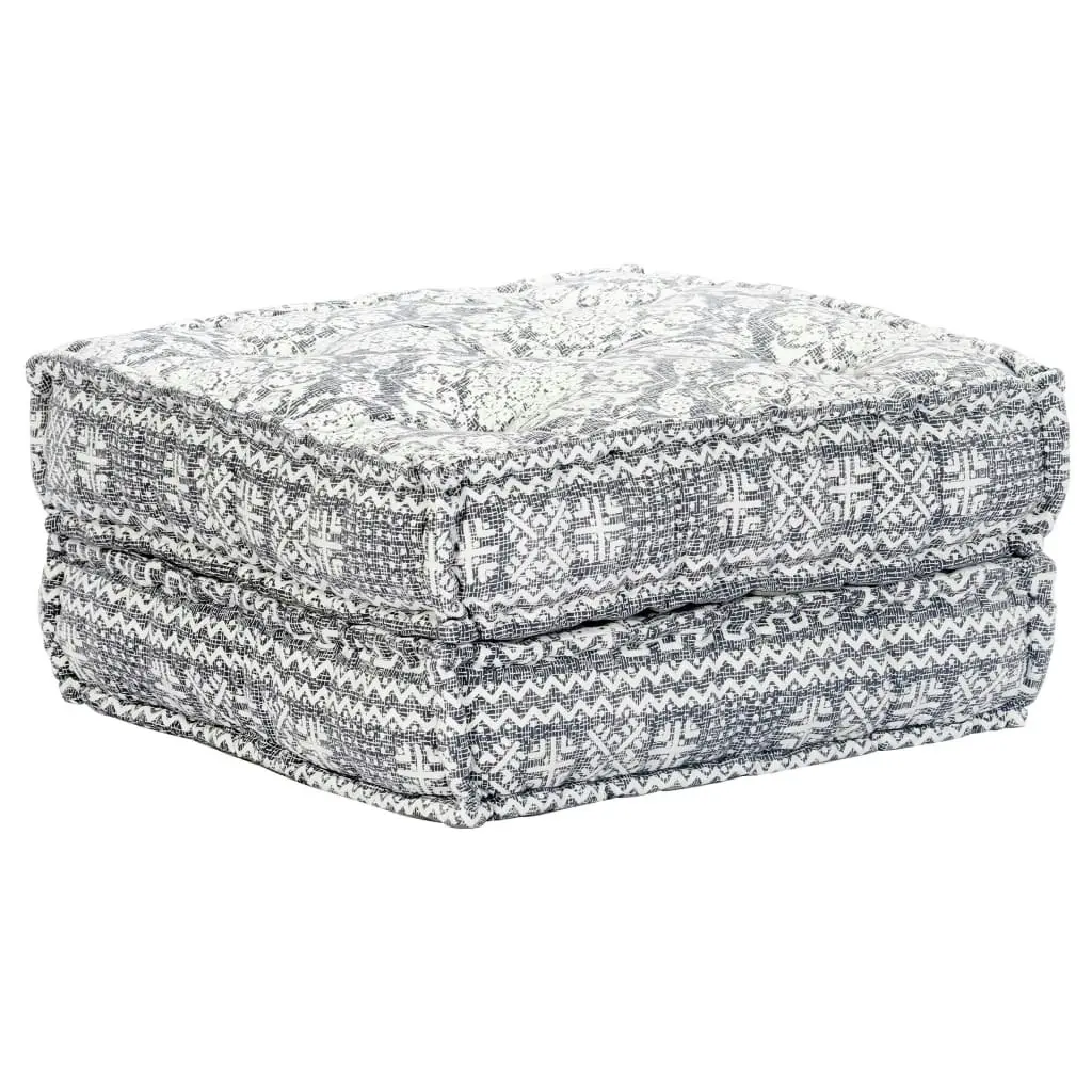 4-Seater Modular Pouffe Light Grey Fabric 249404