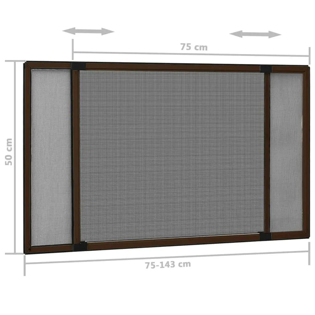 Extendable Insect Screen for Windows Brown (75-143)x50 cm 149039