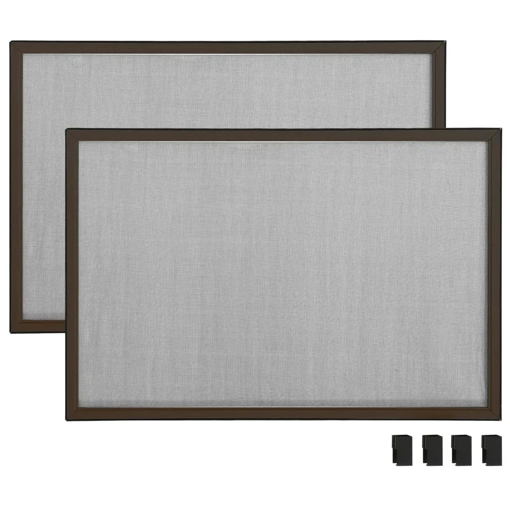 Extendable Insect Screen for Windows Brown (75-143)x50 cm 149039