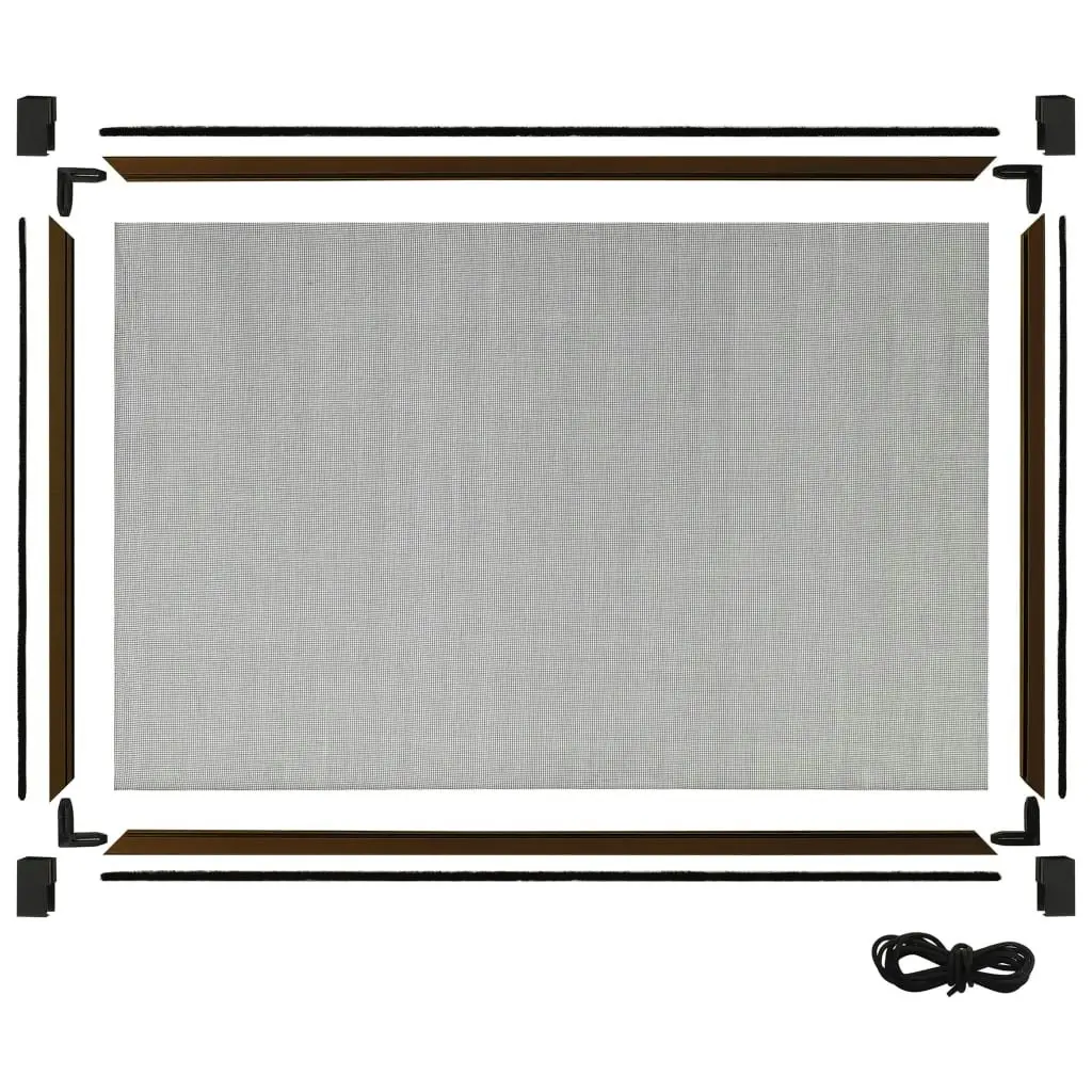 Extendable Insect Screen for Windows Brown (75-143)x50 cm 149039