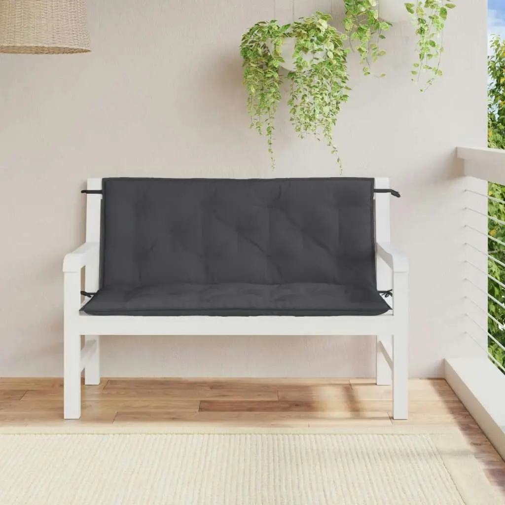 Garden Bench Cushions 2 pcs Melange Anthracite 120x50x7 cm Fabric 4002596