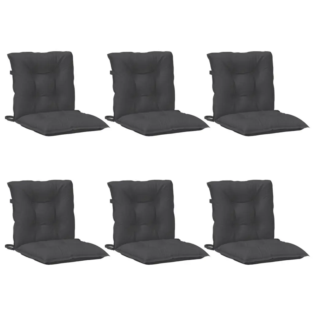 Lowback Chair Cushions 6 pcs Melange Anthracite 100x50x7 cm Fabric 4002378