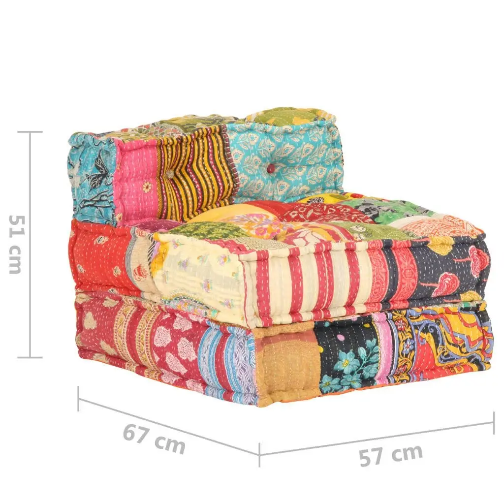 Modular Pouffe Patchwork Fabric 287702