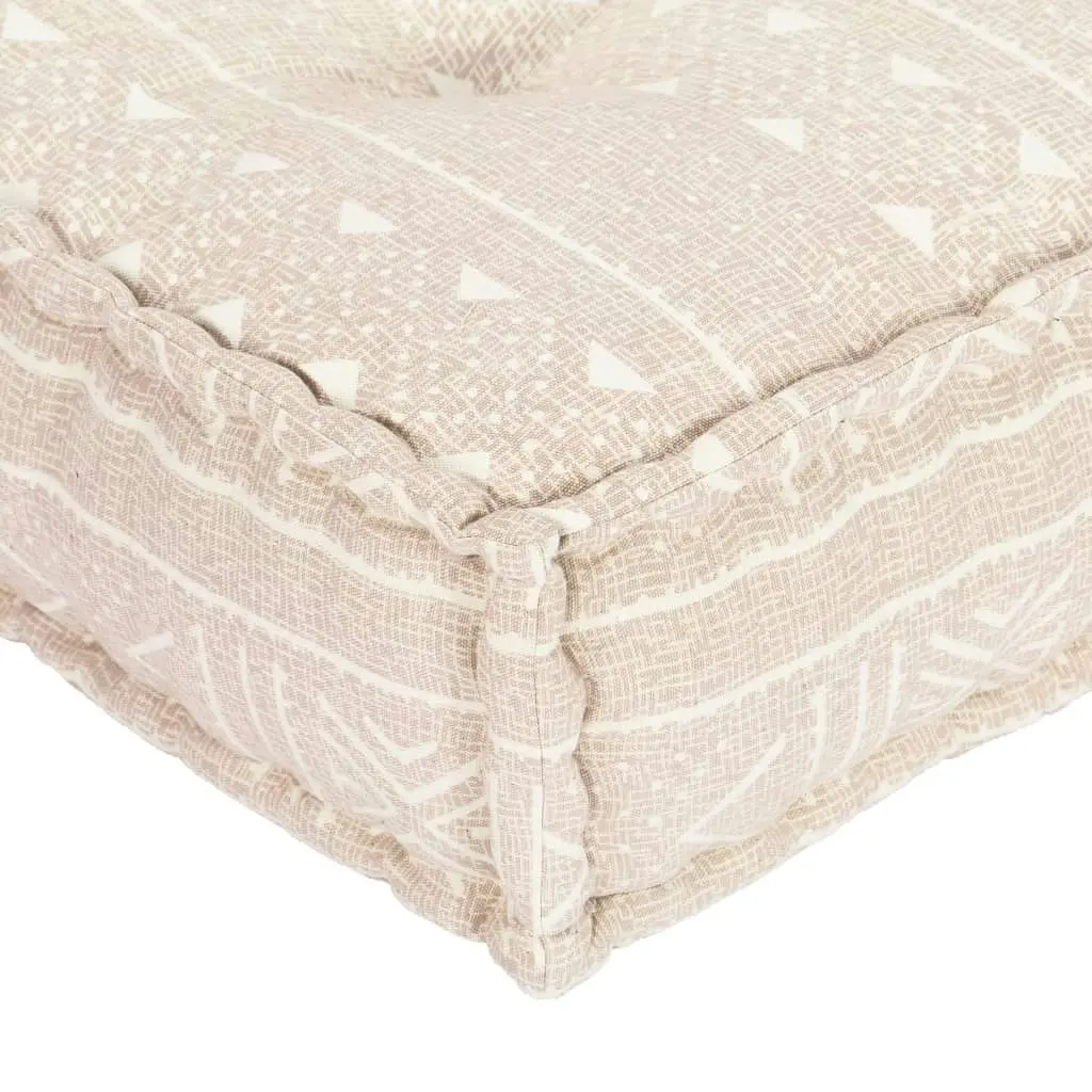 Pouffe 100x100x20 cm Beige Fabric 283794