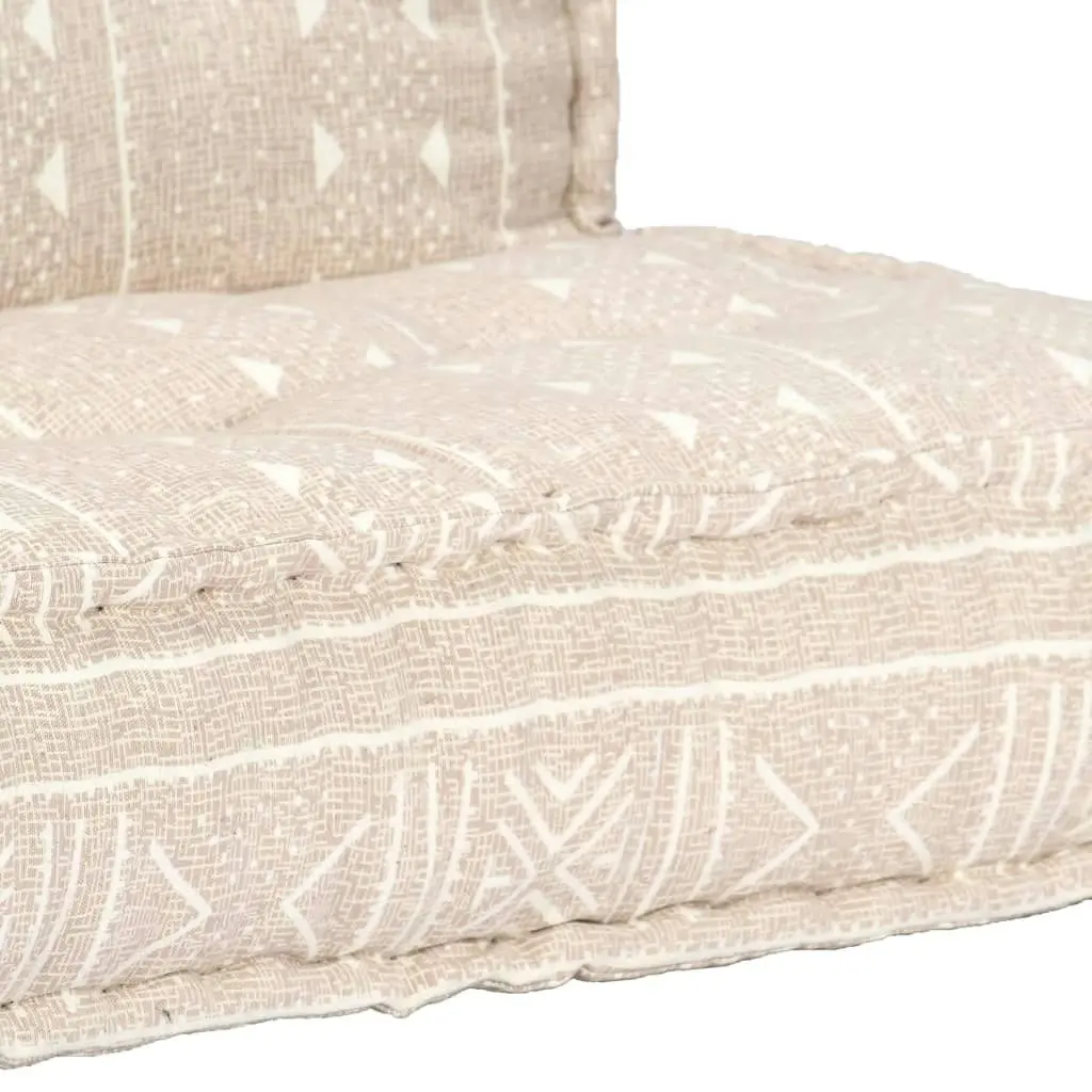 Pouffe 100x100x20 cm Beige Fabric 283794