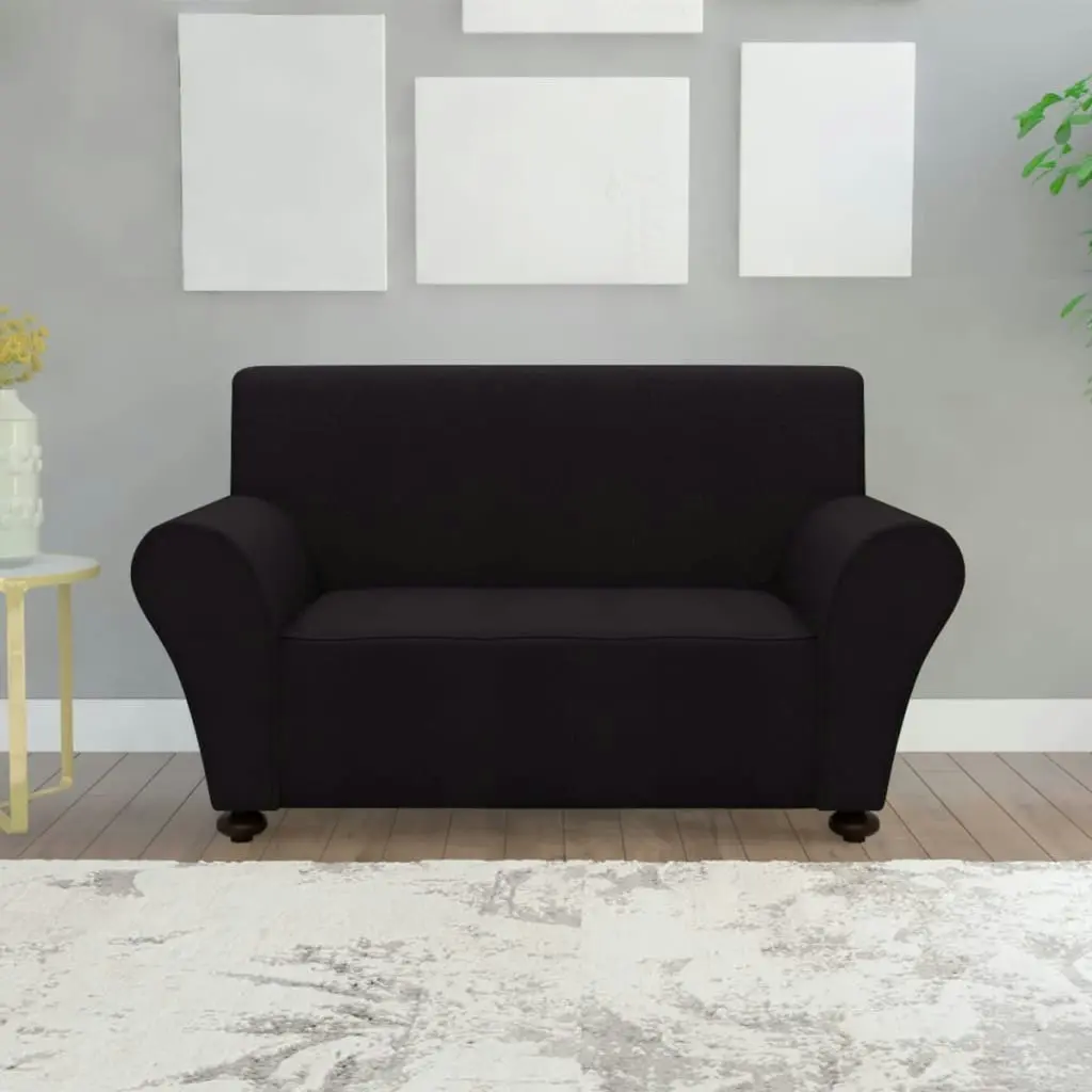 Stretch Couch Slipcover Black Polyester Jersey 131080