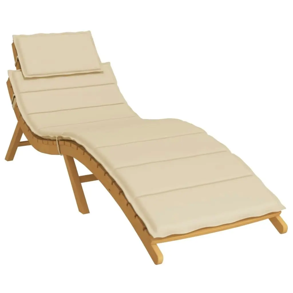 Sun Lounger Cushion Beige 186x58x3cm Oxford Fabric 314161