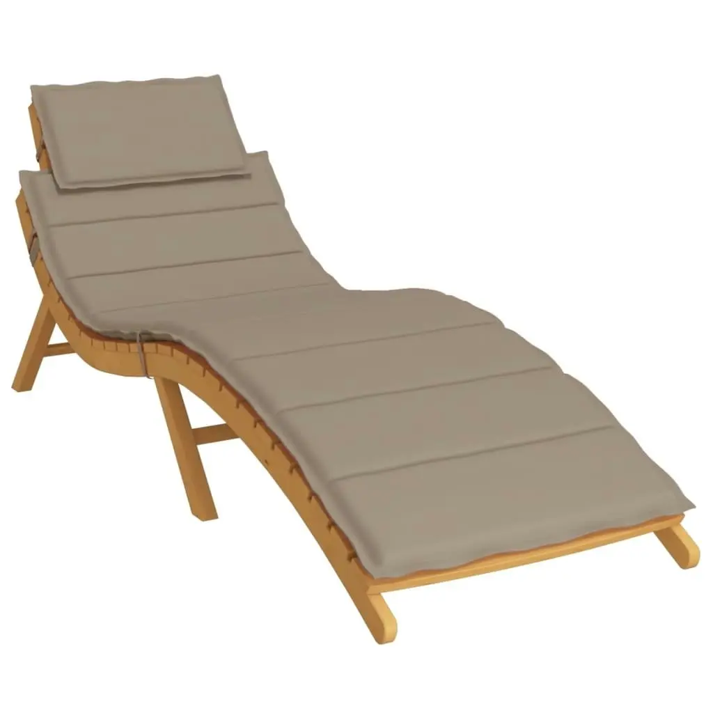 Sun Lounger Cushion Taupe 186x58x3cm Oxford Fabric 314166