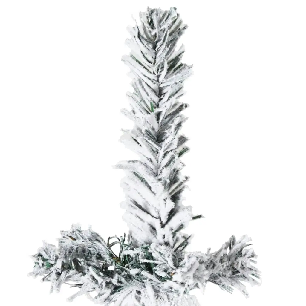 Slim Artificial Half Christmas Tree with Flocked Snow 240 cm 344608