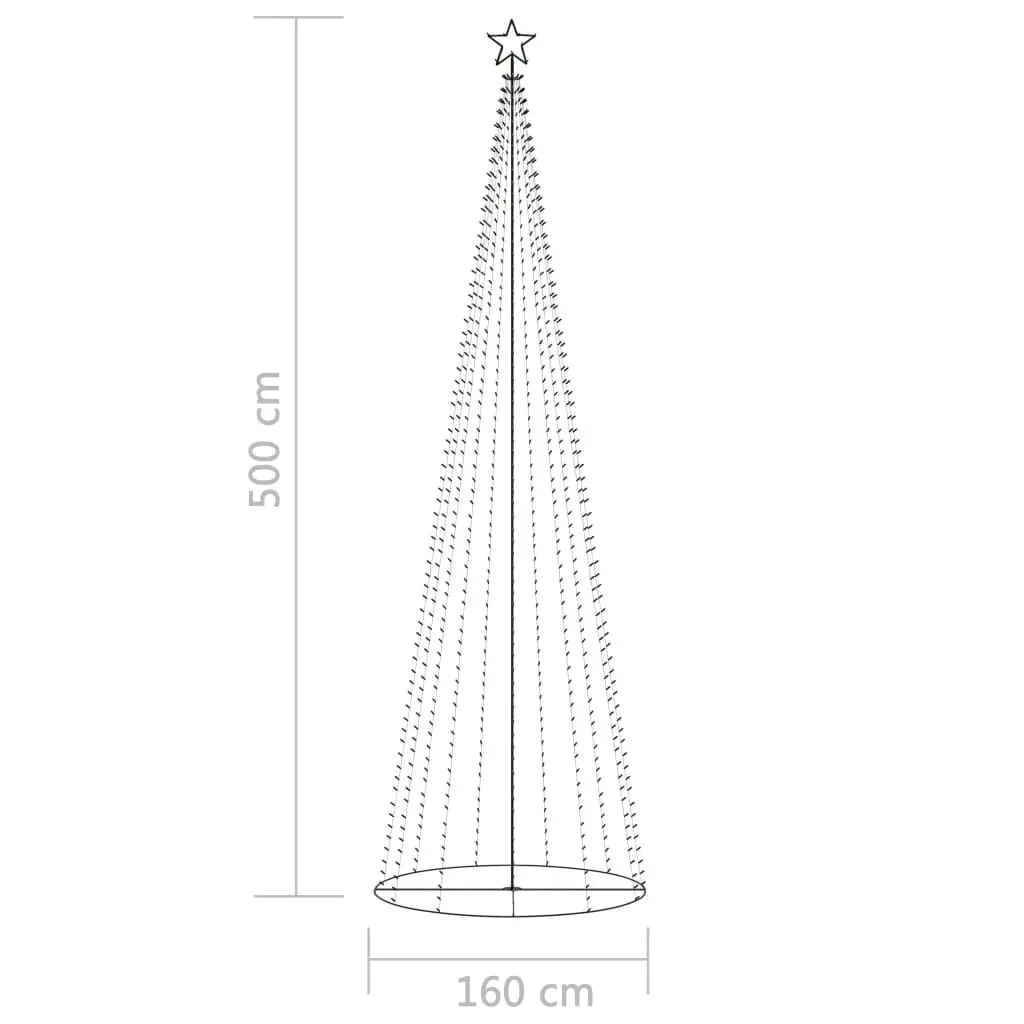 Christmas Cone Tree 752 Warm White LEDs Decoration 160x500 cm 328722