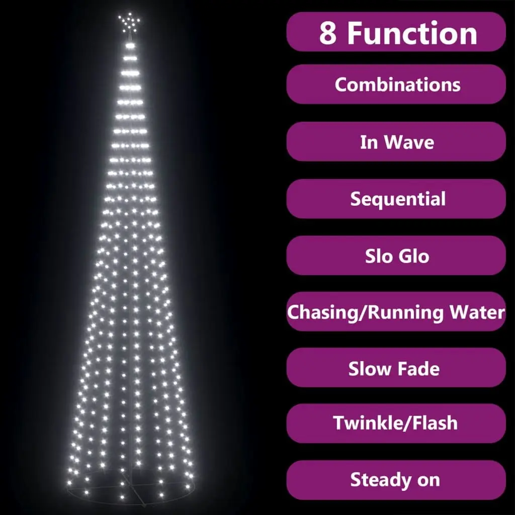 Christmas Cone Tree 752 Cold White LEDs Decoration 160x500 cm 328724