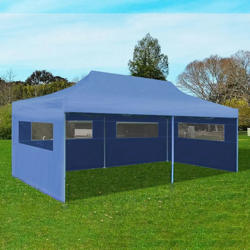 Blue Foldable Pop-up Party Tent 3 x 6 m 41583