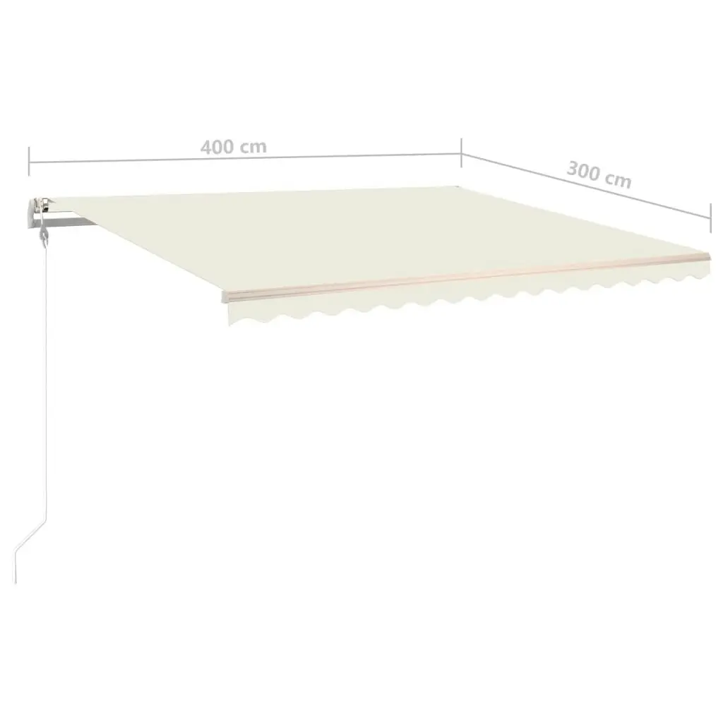 Automatic Retractable Awning 400x300 cm Cream 3095755