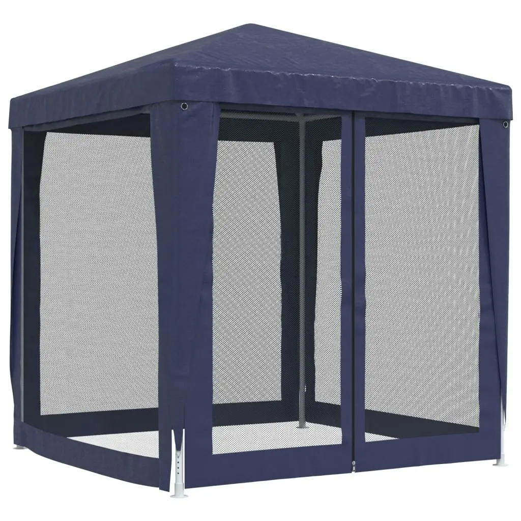 Party Tent with 4 Mesh Sidewalls Blue 2x2 m HDPE 319217