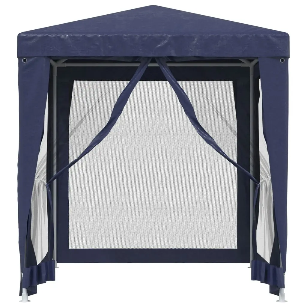 Party Tent with 4 Mesh Sidewalls Blue 2x2 m HDPE 319217