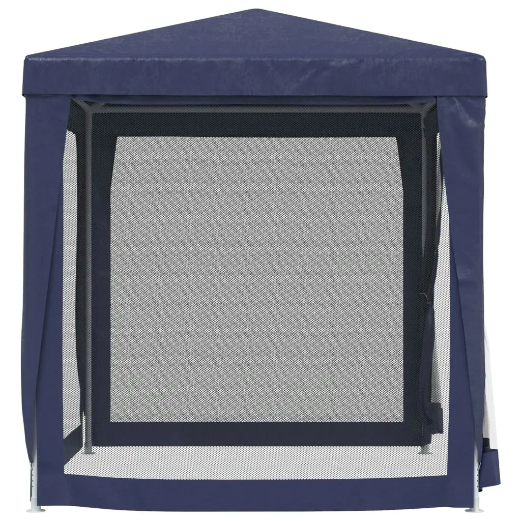 Party Tent with 4 Mesh Sidewalls Blue 2x2 m HDPE 319217