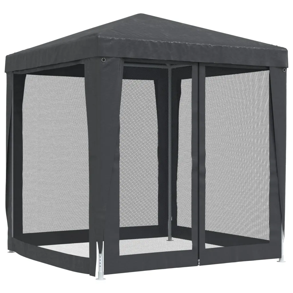 Party Tent with 4 Mesh Sidewalls Anthracite 2x2 m HDPE 319219