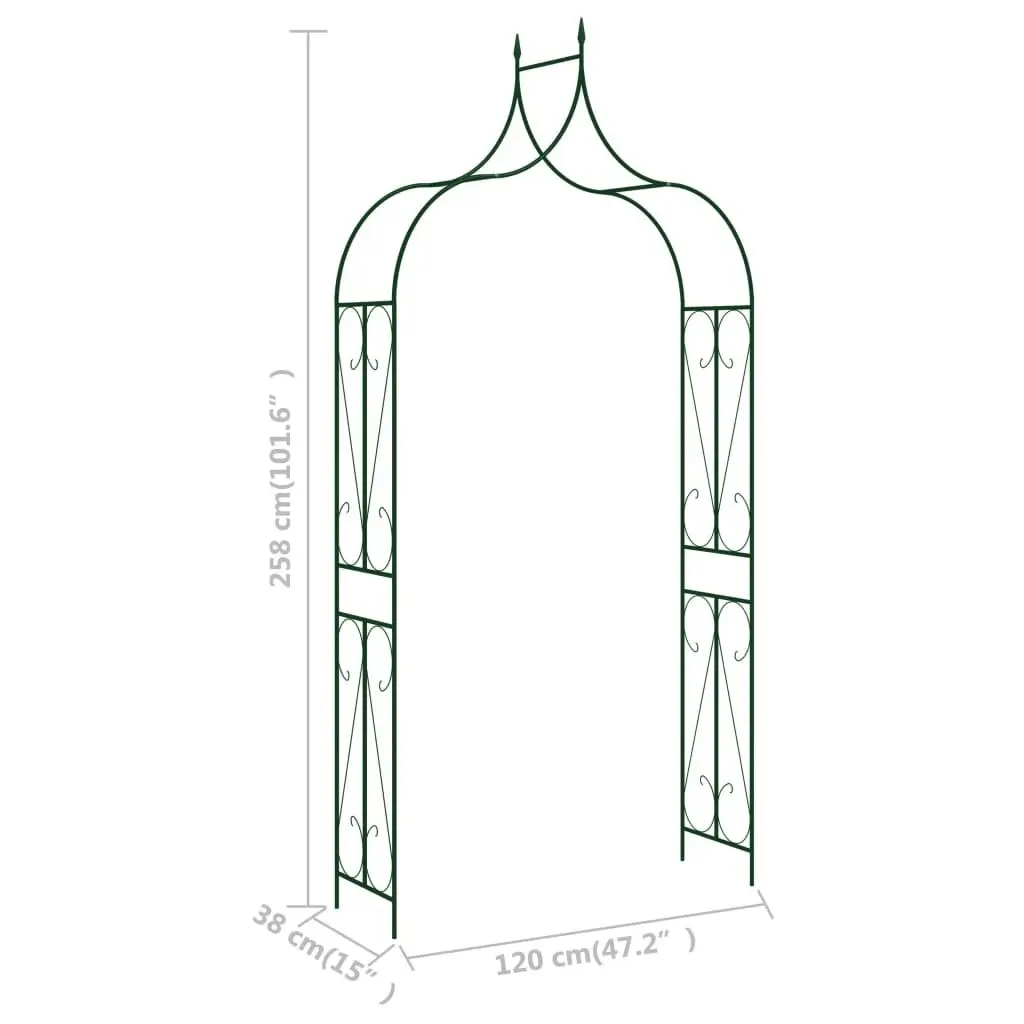 Garden Arch Dark Green 120x38x258 cm Iron 47094