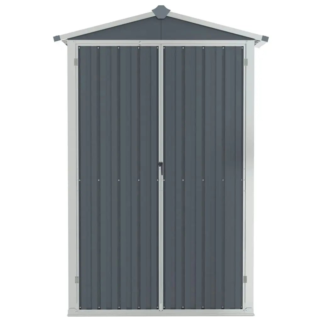 Garden Shed Grey 116x45x175 cm Galvanised Steel 46302