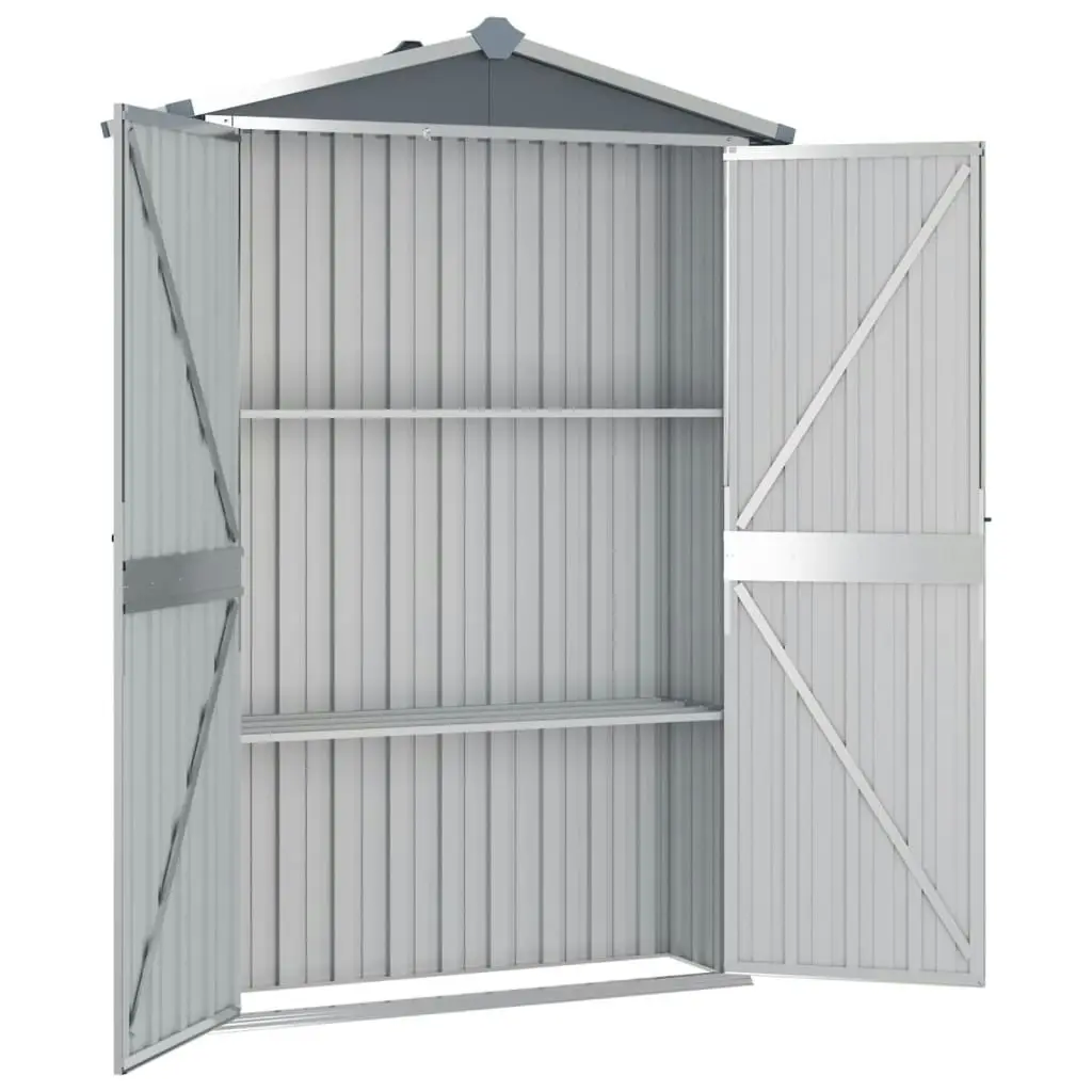 Garden Shed Grey 116x45x175 cm Galvanised Steel 46302