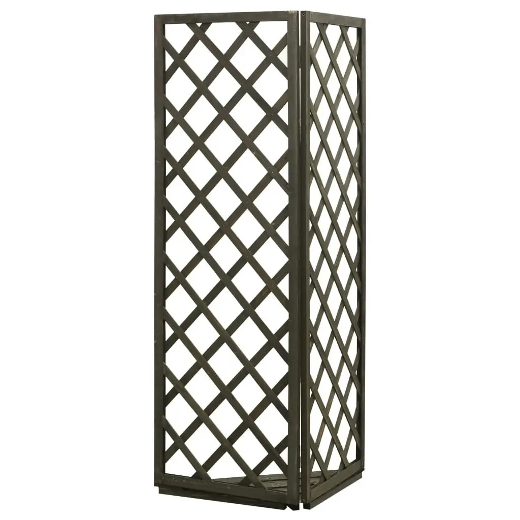 Corner Trellis Grey 50x50x145 cm Solid Firwood 314833