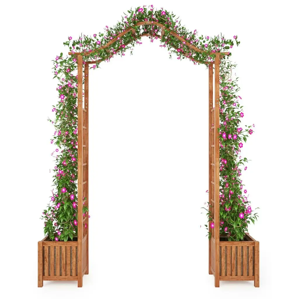 Garden Arch with Planter Solid Acacia Wood 180x40x218 cm 44112