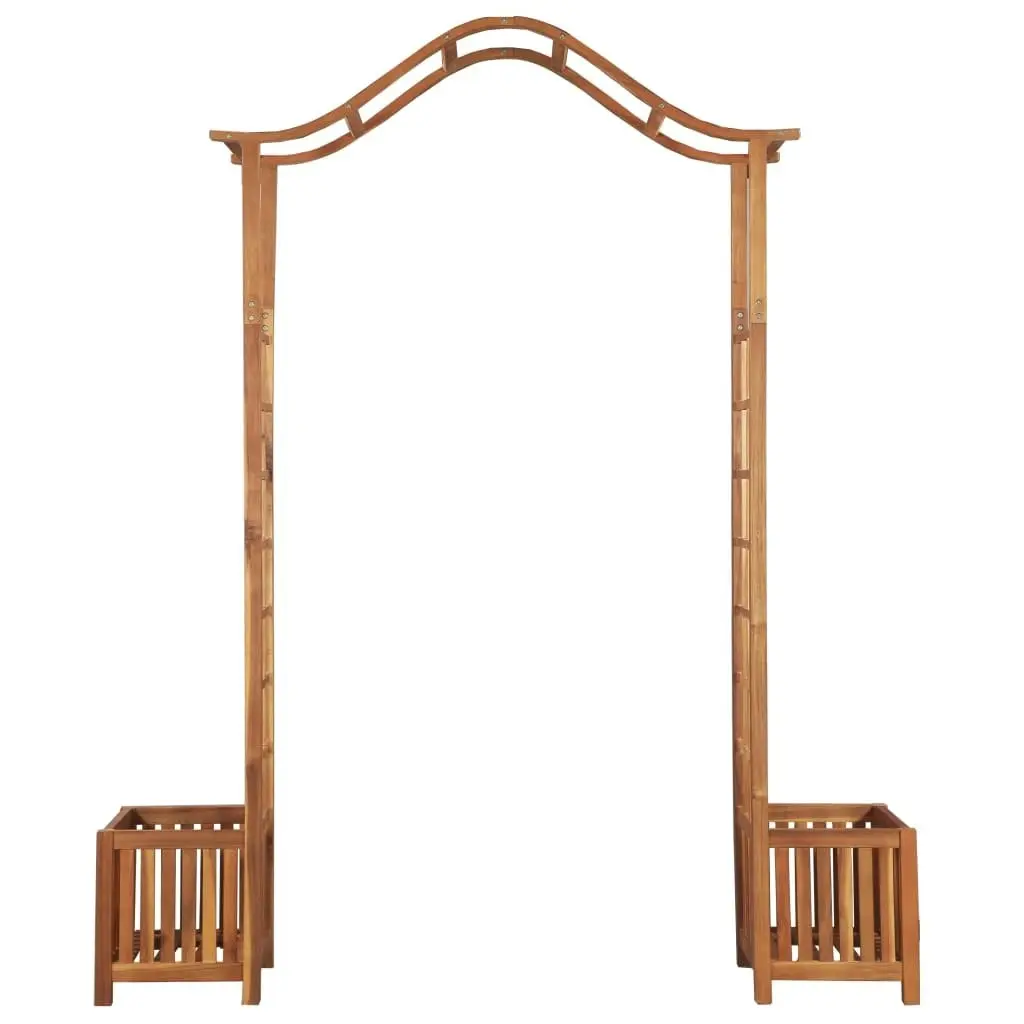 Garden Arch with Planter Solid Acacia Wood 180x40x218 cm 44112