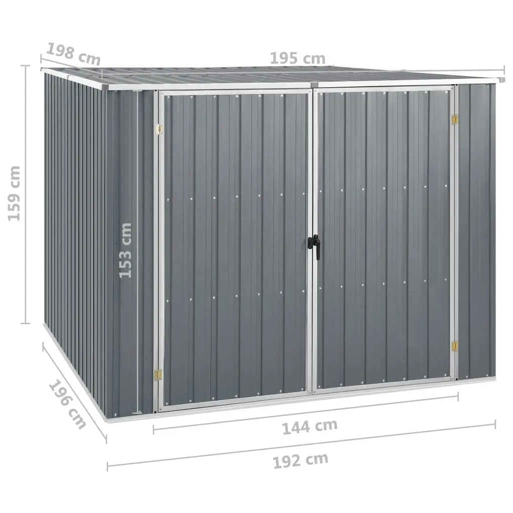 Garden Shed Grey 195x198x159 cm Galvanised Steel 46254