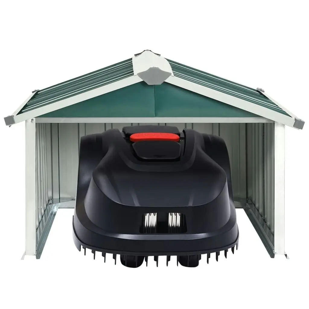 Garden Robot Lawnmower Shed 92x97x63 cm Galvanised Steel Green 150907