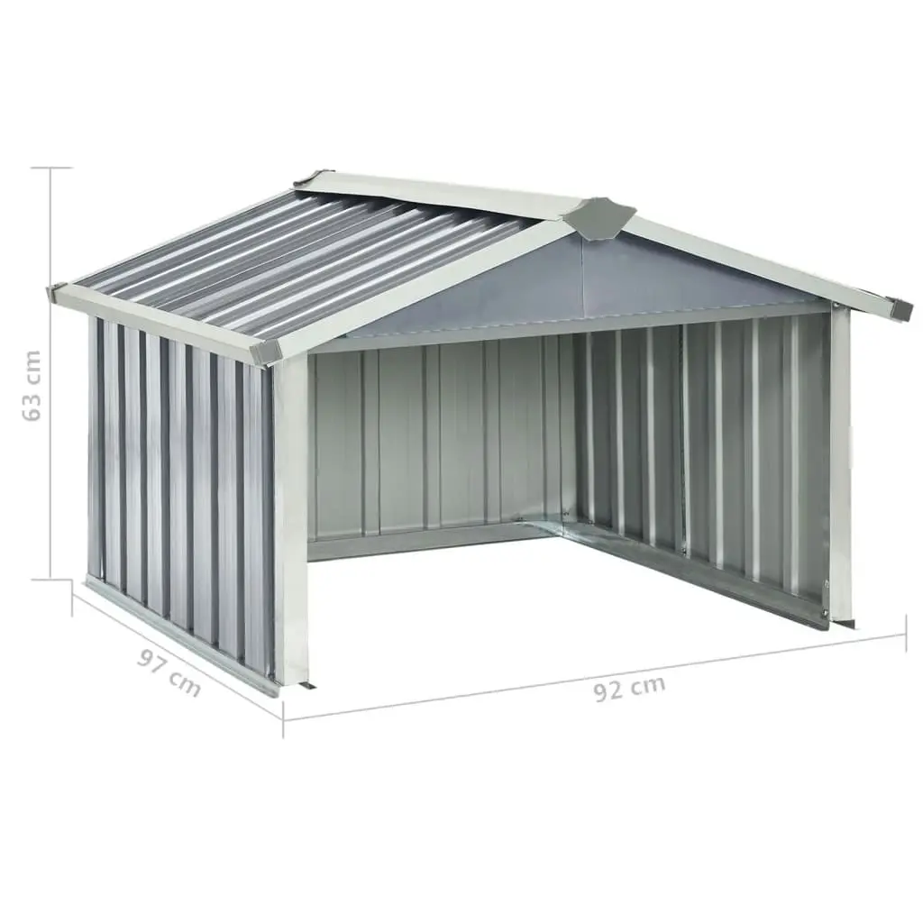 Garden Robot Lawnmower Shed 92x97x63 cm Galvanised Steel Grey 150908