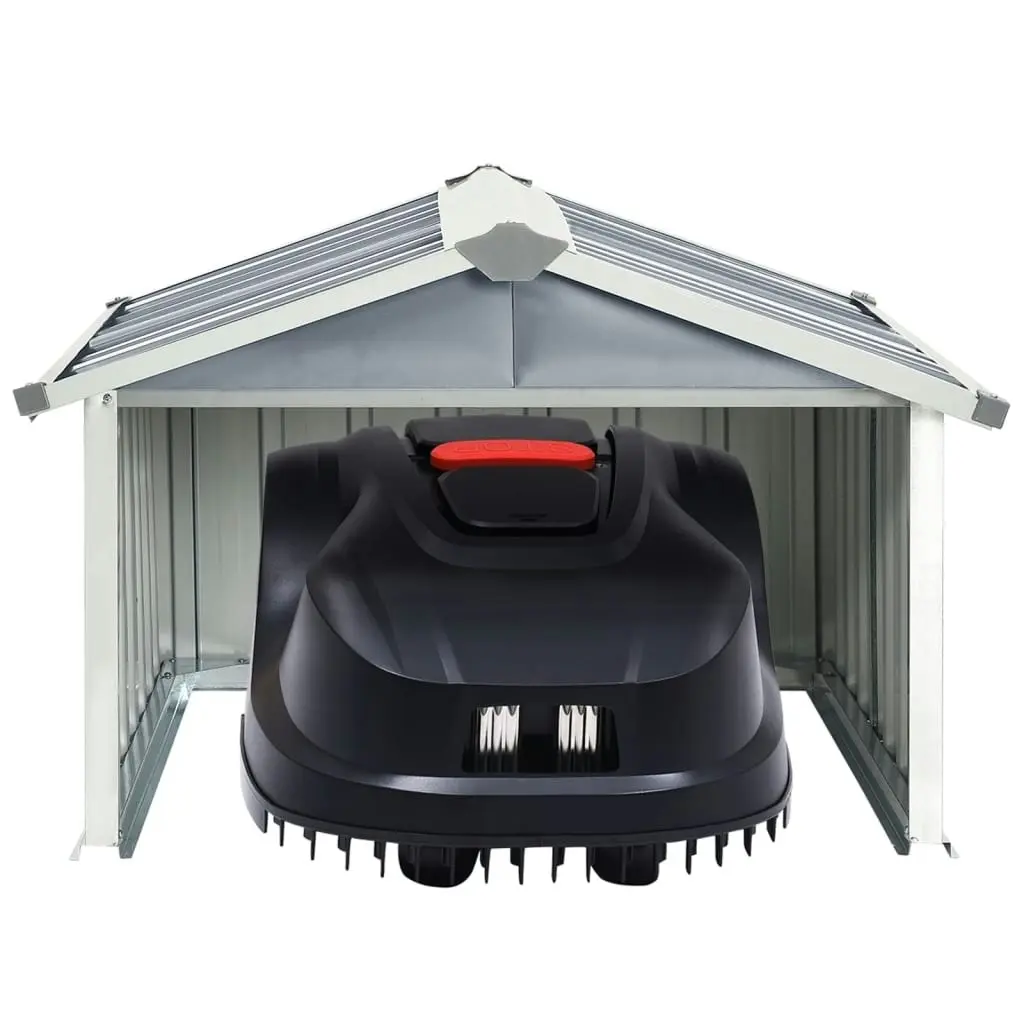 Garden Robot Lawnmower Shed 92x97x63 cm Galvanised Steel Grey 150908