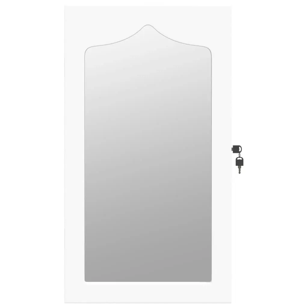 Mirror Jewellery Cabinet Wall Mounted White 37.5x10x67 cm 353220