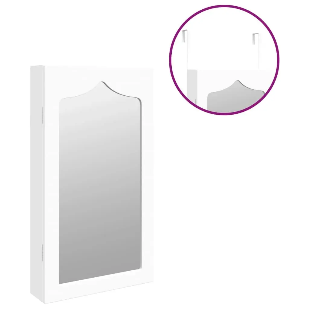 Mirror Jewellery Cabinet Wall Mounted White 37.5x10x67 cm 353220