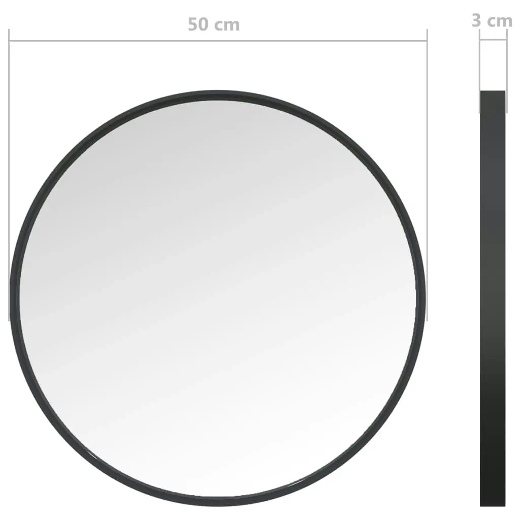 Wall Mirror Black 50 cm 322294