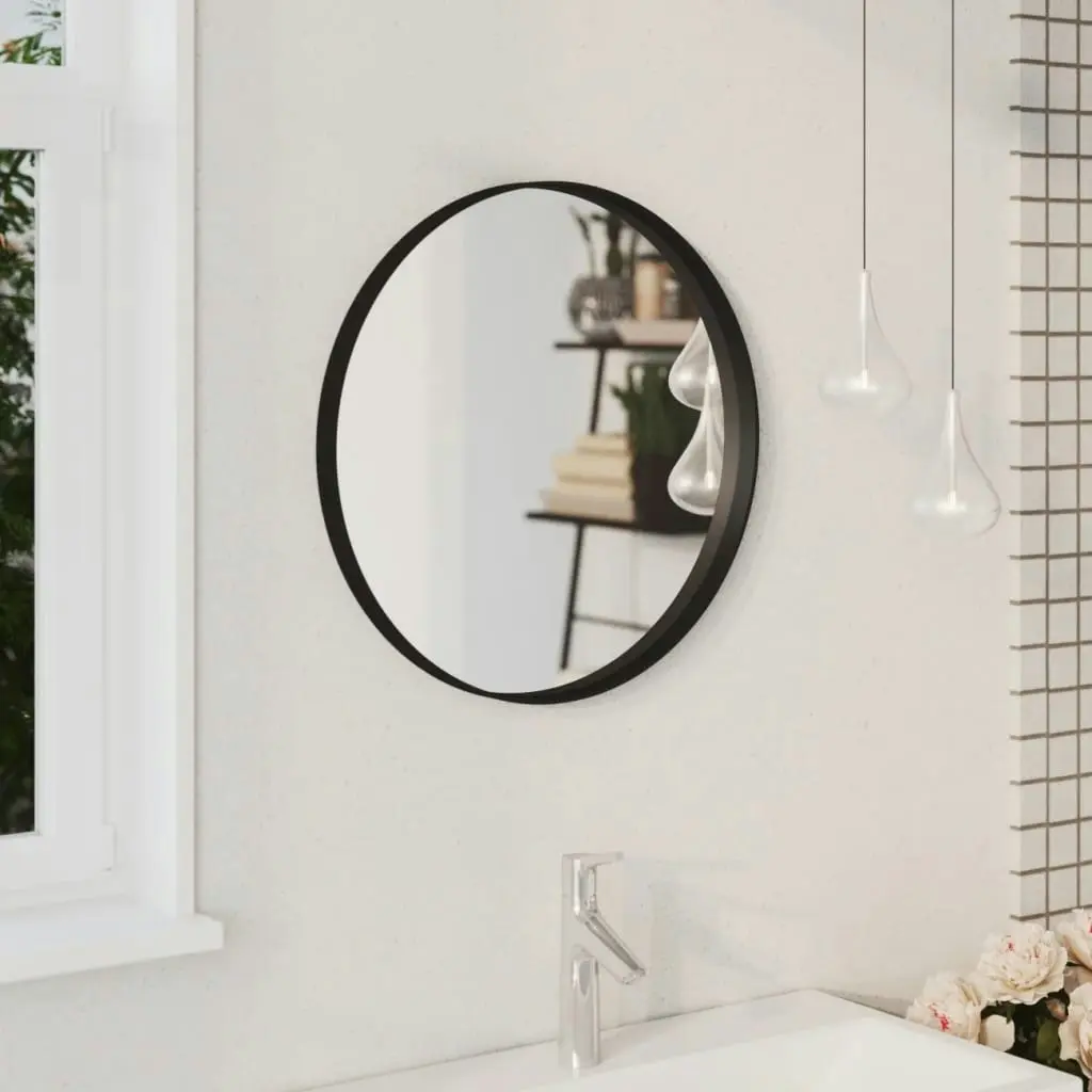 Wall Mirror Black 50 cm 322294